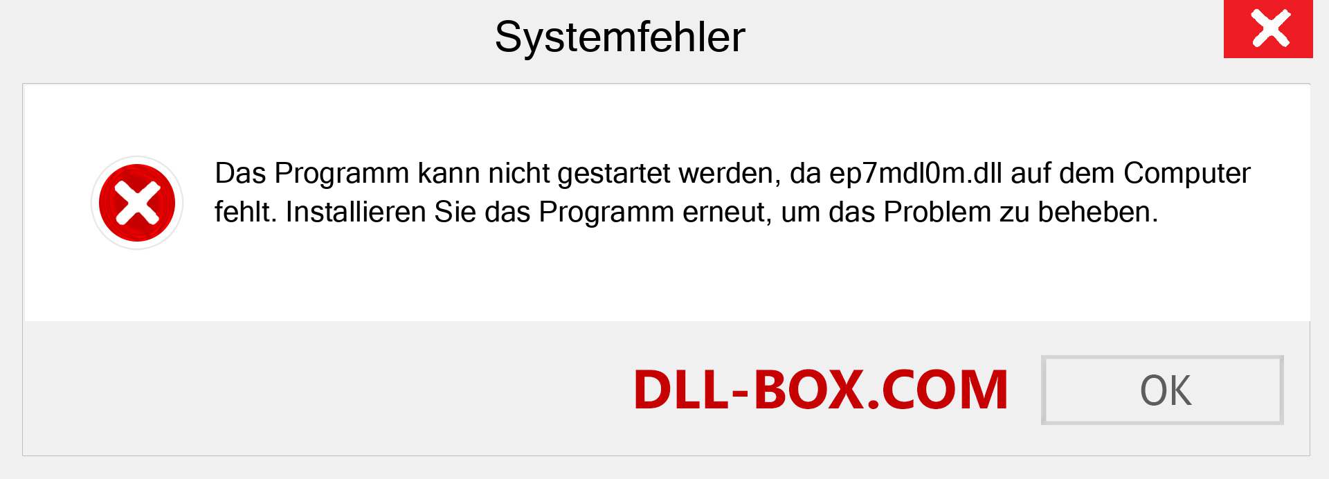 ep7mdl0m.dll-Datei fehlt?. Download für Windows 7, 8, 10 - Fix ep7mdl0m dll Missing Error unter Windows, Fotos, Bildern